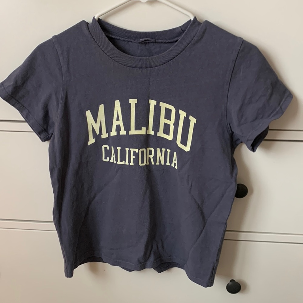 Brandy Melville Navy Blue Malibu cropped tee